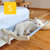 ペット用 ハンモックベッド Sサイズ 窓用猫ベッド ペットベッド 金属製 フック 引っ掛ける式 ベッドサイド 窓辺 日向ぼっこ 日光浴 取り付け 簡単 快適 犬猫兼用|ペット用品|ペット用品