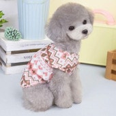 ペット用 幾何学模様 ペットウェア ドッグウェア 犬用 タンクトップ リード フック 取り付け 涼しい フィット 着心地 快適 可愛い お洒落 春 夏|ペット用品|ペット用品