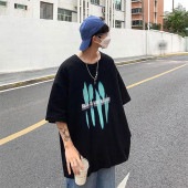 メンズ 半袖 Tシャツ ビッグプリント 大きいサイズ ビッグシルエット ストリート系 スケーター ゆったり ドロップショルダー 夏