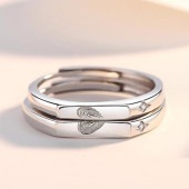 ユニセックス シルバー925素材 ハートペアリング 誕生日 特別な日 ギフト プレゼント 高品質 シンプル エレガント|ユニセックス雑貨|ユニセックスファッション