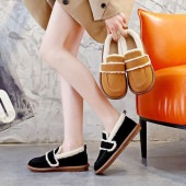 レディース スリッポン 裏ボア 裹起毛 ボアシューズ ムートン ぺたんこ フラット ソール 靴 モコモコ 可愛い 保温性 暖かい シンプル お洒落 秋 冬|シューズ・サンダル|レディースファッション