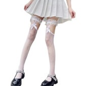 レディース ガーターストッキング リボン付き フリーサイズ 膝丈 タイツ ハイソックス 靴下 薄手 ロリータ お茶会 コスプレ キュート エレガント 上品 お洒落|下着・靴下・部屋着|レディースファッ