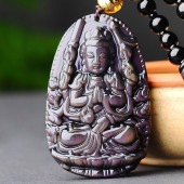 黒曜石 八守護聖人 十二支 黄道帯仏 ペンダント お守り ネックレス 証明書 フルビーズチェーン ギフトボックス付き フルセット|ユニセックス雑貨|ユニセックスファッション