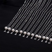 レディース イニシャル ネックレス アジャスター付き 留め具 シルバー925 一粒 パール フェミニン チェーン アクセサリー ギフト プレゼント 記念日 お洒落|ファッション小物|レディースファッシ