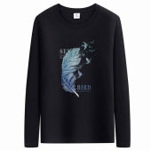 メンズ 羽根 フェザー プリント ロング Tシャツ 長袖 ロンT カットソー インナー トップス 大きいサイズ スリムフィット コットン ストリート系 お洒落 春 秋|トップス|メンズファッション