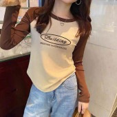 レディース ラグランスリーブ ロングTシャツ カットソー 長袖 トップス プリント コットン カジュアル 肌触り 着心地 アメカジ ロゴ お洒落 春 秋 冬|トップス|レディースファッション