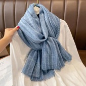 レディース 大判ストール ショール スカーフ マフラー ストライプ ボーダー 綿麻 首元 通気性 膝掛け 冷房対策 羽織る 無地 お洒落 春 秋 冬|ファッション小物|レディースファッション