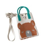 レディース キャラクター柄 ニット ショルダーバッグ ポシェット 紐付き ストラップ付き 多機能バッグ スマホサイズ 可愛い お出掛け 小物入れ 収納 お洒落