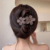 レディース フラワー ヘアクリップ エッジ付 花型 バンスクリップ 髪留め 髪飾り ヘアクリップ ヘアアクセサリー シンプル お洒落|ファッション小物|レディースファッション