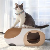 猫用 キャットハウス 爪とぎ キャット ベッド ハウス 爪とぎボード 隠れ家 窓付き 丈夫 段ボール リラックス ストレス解消 遊び場 インテリア|ペット用品|ペット用品