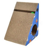 猫用 三角形 トライアングル型 爪とぎ 猫柄 ダンボール キャットハウス 爪みがき 爪研ぎ 耐摩耗性 耐圧性 リラックス ストレス解消 遊び場 インテリア|ペット用品|ペット用品