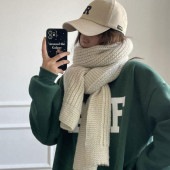 レディース マフラー ざっくりニット ニットマフラー フリンジなし シンプル 定番 無地 カジュアル 防寒 暖かい 柔らか 秋 冬 おしゃれ|ファッション小物|レディースファッション