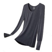 レディース ラウンドネック インナー アンダーシャツ 長袖 フリーサイズ 重ね着 フィット フェミニン シルエット 肌触り 着心地 快適 シンプル 秋 冬|下着・靴下・部屋着|レディースファッション
