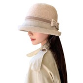 レディース ハット リボン ウールハット フェルトハット バケットハット ウール帽子 暖かい 深め 小顔効果 秋 冬 おしゃれ|ファッション小物|レディースファッション