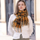 レディース タータンチェック柄 大判ストール ロングマフラー マフラー ショール ネックウォーマー ブランケット カシミア風 厚手 防寒 暖かい お洒落 秋 冬|ファッション小物|レディースファッショ