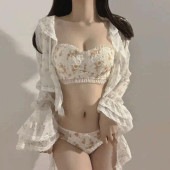 レディース 小花柄 リボン ブラジャー ショーツ セットアップ 上下セット 下着 ストラップ チューブトップ ランジェリー 耐久性 小胸 美胸 華やか 可愛い お洒落|下着・靴下・部屋着|レディースフ