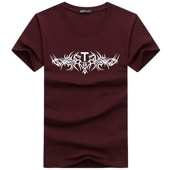 メンズプリント ラウンドネックTシャツ 半袖 肌に優しい コットン生地 スリムフィット 大きいサイズ 春 夏|トップス|メンズファッション