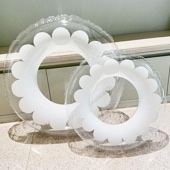 浮き輪 クリア フラワー 子供用 キッズ 60cm 大人用 72cm かわいい おしゃれ 耐久性 PVC素材 壊れにくい 海水浴 水遊び プール ビーチ 海 フロート 浮き具|キッズ雑貨|キッズ用品