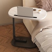 サイドテーブル 45×30×60cm モダン 丸型 おしゃれ 小さい C型 防水加工 お手入れ簡単 リビング ベッドルーム ソファーテーブル 溝付き タブレット置き 動画視聴|インテリア|インテリア・