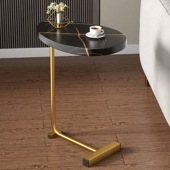 サイドテーブル 30×36×62cm 木目 モダン シンプル おしゃれ インテリア しずく型テーブル 丈夫 安定性 フチ付き メタルスタンド リビング コーヒーテーブル|インテリア|インテリア・日用品