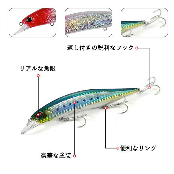 セール】即納 安い 釣り ルアー ミノー プラグ シンキングミノー