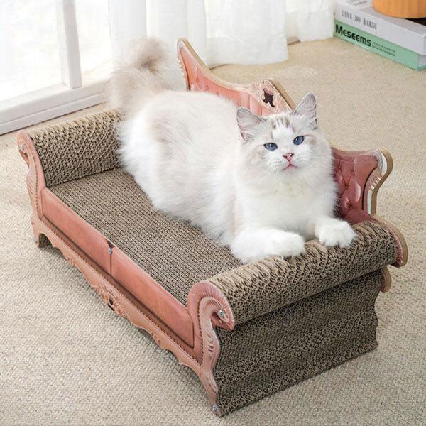 猫 ネコちゃん用 ソファー型 つめとぎ 爪とぎ 高級ソファー風