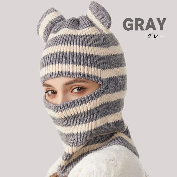 PEARLY GATES フード付きニットキャップ バラクラバ帽子 ニット帽 ニットキャップ 紐付きニットフード/カラーバラクラバ