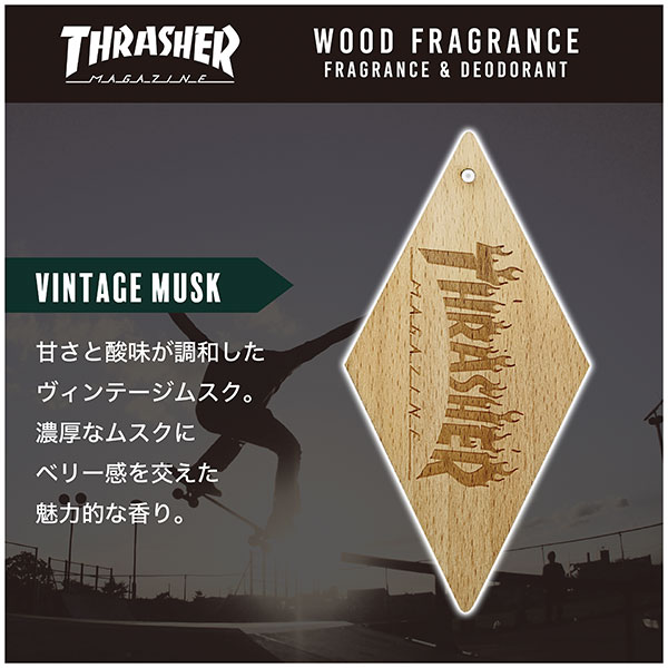 THRASHER スラッシャー エアフレッシュナー 芳香剤 吊り下げ 木製 カー