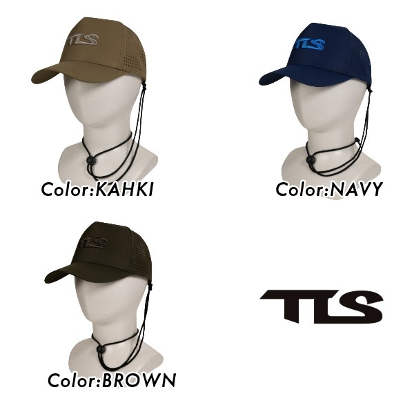 TLS ツールス 日焼け止め キャップ Surf Cap UPF50 リーシュ付き