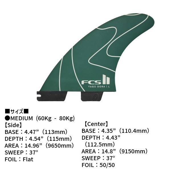 FCS2 エフシーエスツー Yago Dora Signature PC Tri Fin Set ヤゴ