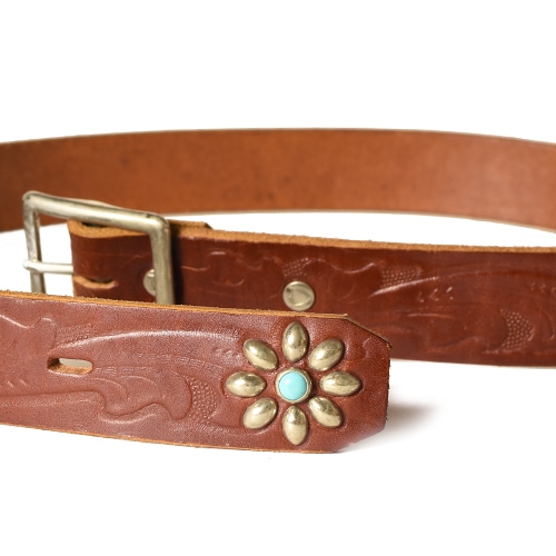 HTC Belt EMB12 End Only #Flower Turquoise 1.25 : STANDARD  