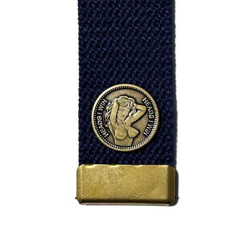 Button Works "Heads I Win�� Double Ring Long GI Belt