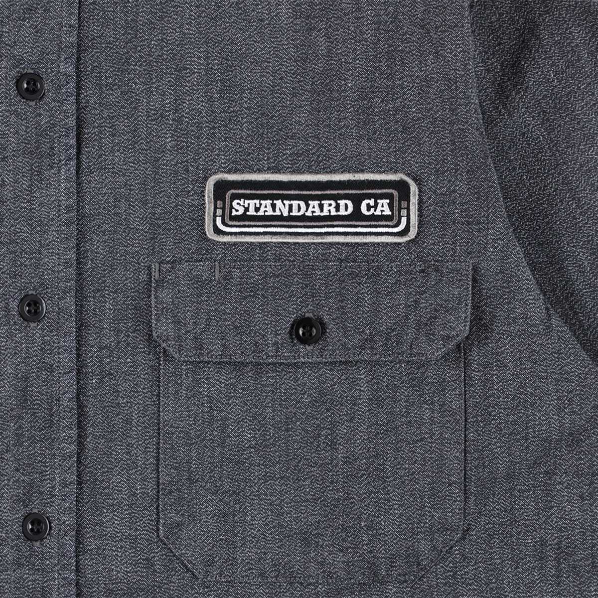 SD Logo Patch Black Chambray Work Shirt Vintage Wash