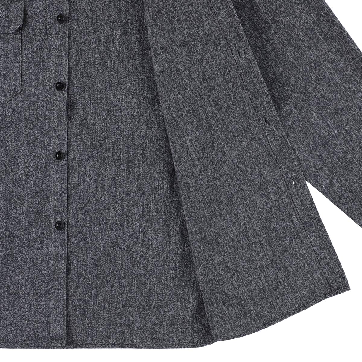 SD Logo Patch Black Chambray Work Shirt Vintage Wash
