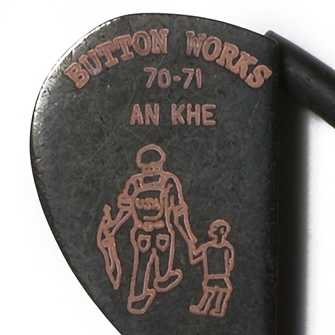 Button Works Black Line Vintage Key Ring Oval