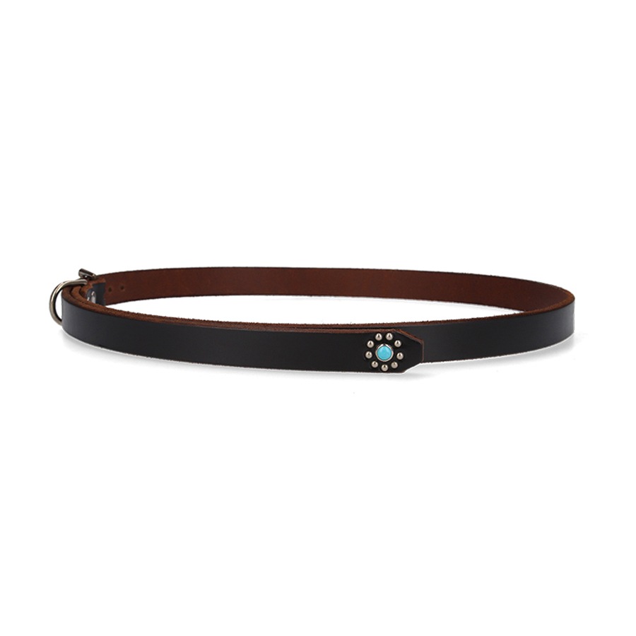 HTC Belt #25th 1Point End Flower Turquoise 0.75