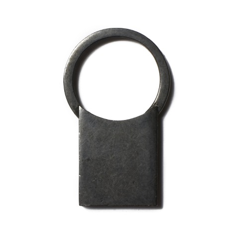 Button Works Black Line Vintage Key Ring Rectangle