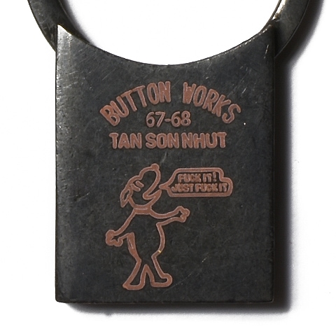 Button Works Black Line Vintage Key Ring Rectangle