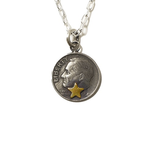 Button Works Roosevelt Dime Coin Necklace Star Type2