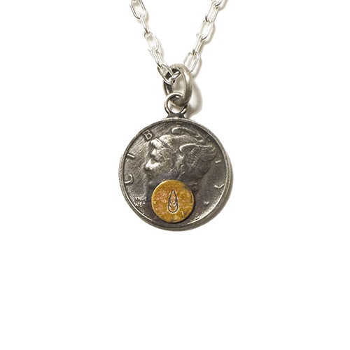 Button Works Mercury Dime Coin Necklace Type2 Logo