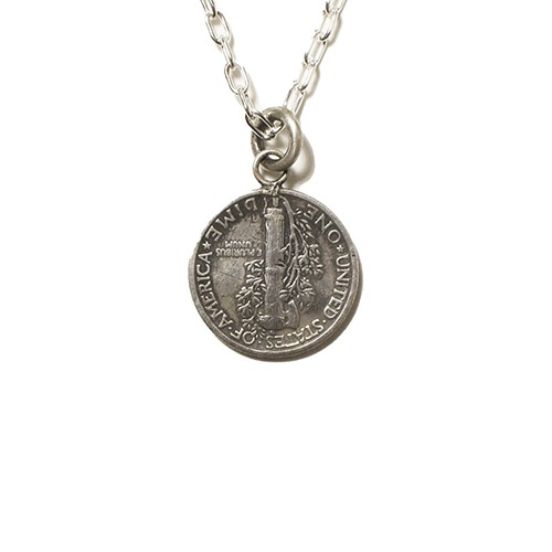Button Works Mercury Dime Coin Necklace Type2 Logo