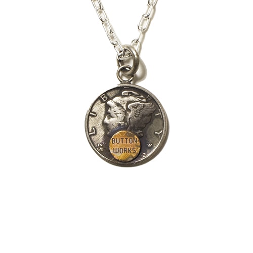 Button Works Mercury Dime Coin Necklace Type2 Letter