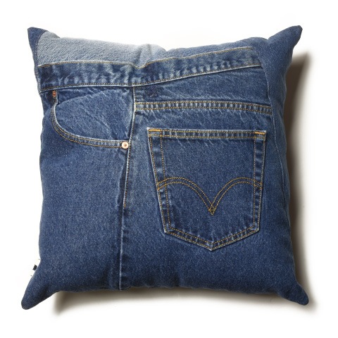 Hand Light Denim Cushion Large No.3