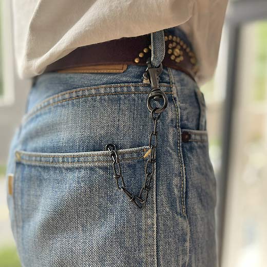 Button Works Black Line Key Chain 3