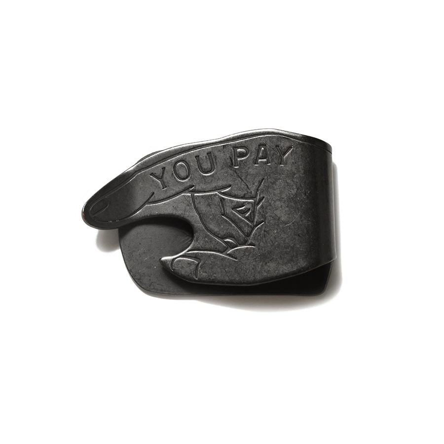 Button Works Black Line You Pay Money Clip