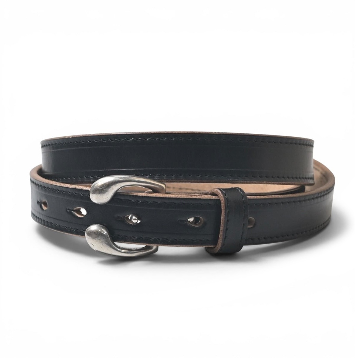Button Works N&J Harness Buckle Chromexcel Narrow Belt