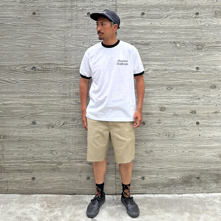 SD US Cotton Script Logo Ringer T