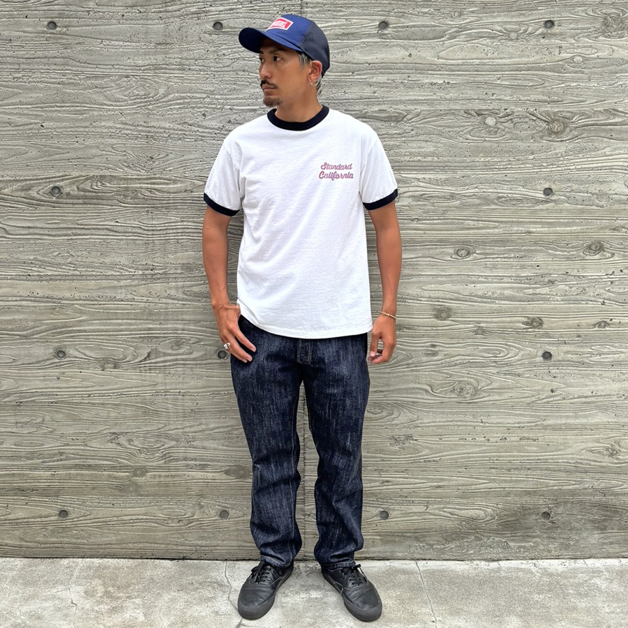 SD US Cotton Script Logo Ringer T