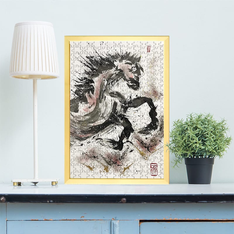 昭和パズル絵画 桃源の馬 荒川 墨絵師 ジグソーパズル アートパズル パズル | パズル