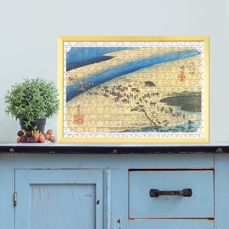 東海道五十三次 嶋田宿 大井川駿岸 歌川広重 ジグソーパズル アート